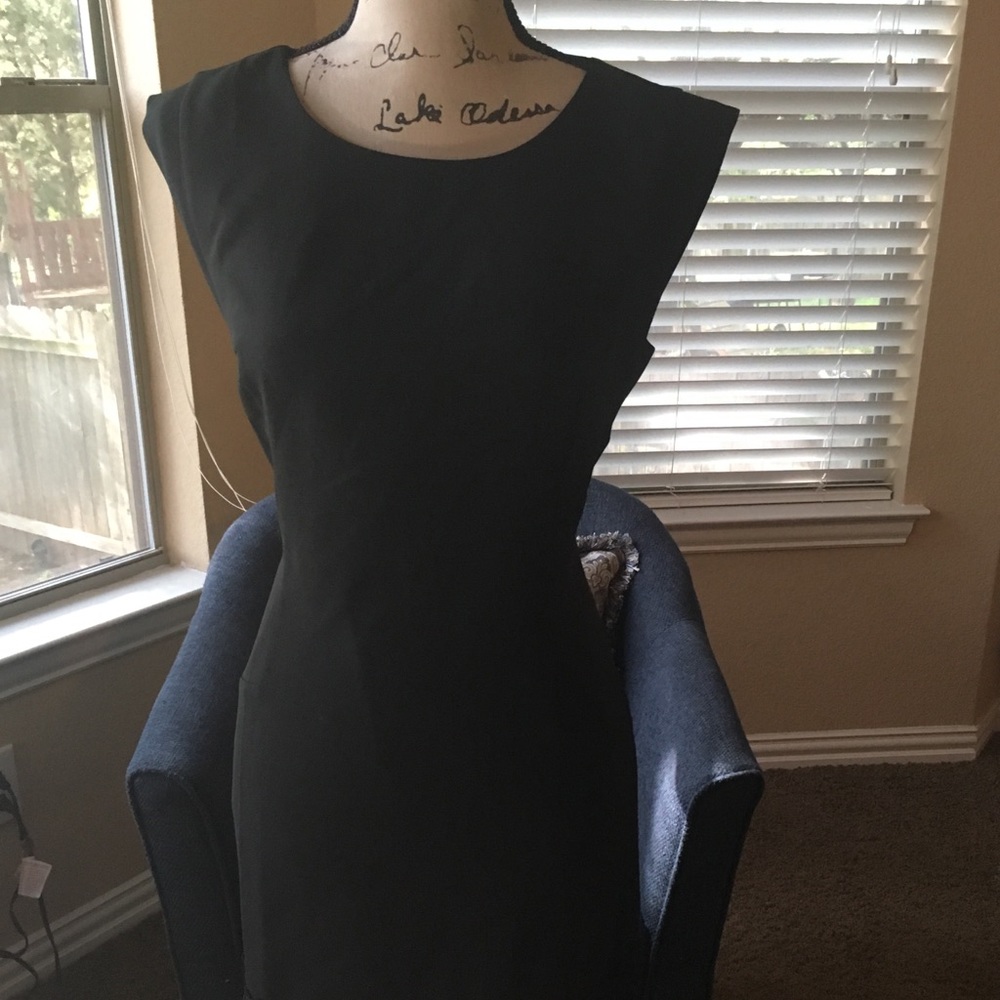 Ann Taylor Black Embroidered  Lace Trim Dress